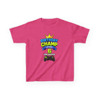 Kids Birthday T-Shirt — 'Birthday Champ' Level 6 Unlocked Gamer Graphic Tee