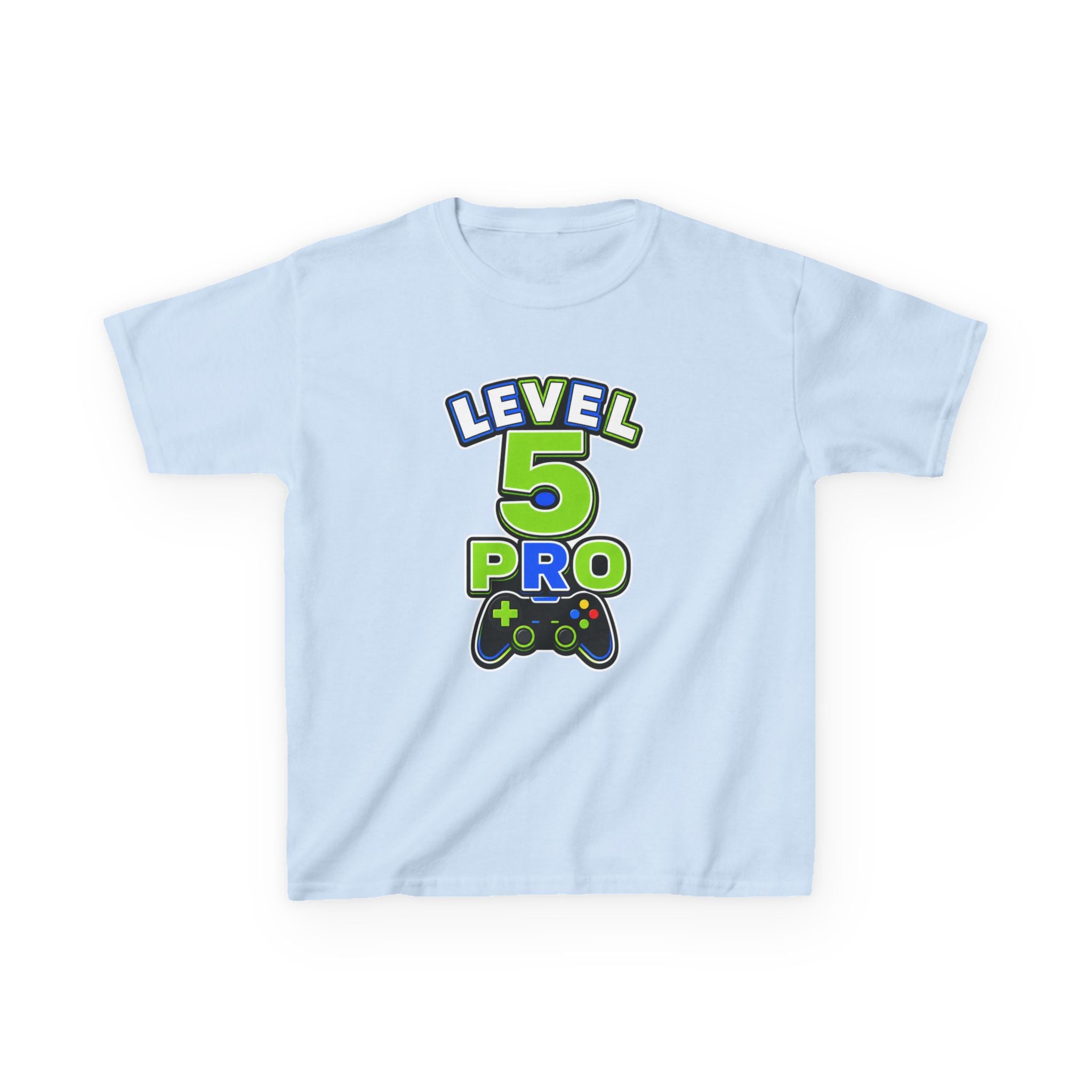 Kids Birthday Gaming T-Shirt — 'Level 5 Pro' Gamer Graphic Tee
