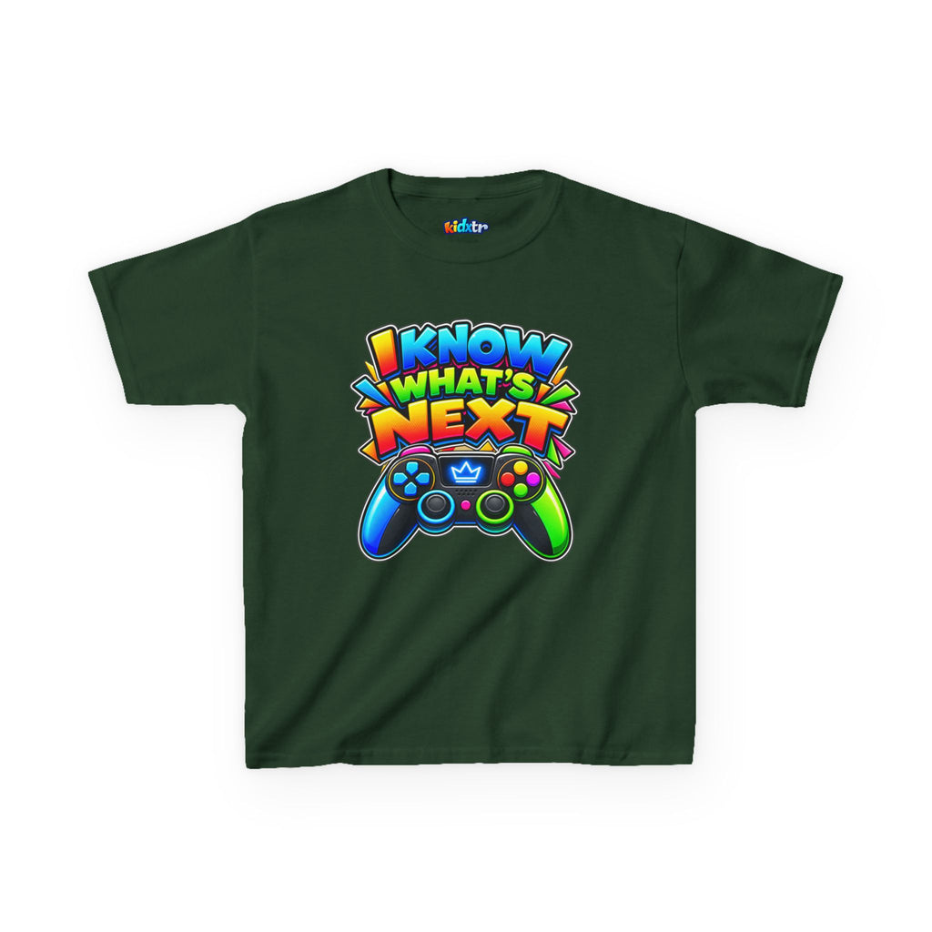Kidxtr™ Kids Gamer T-Shirt — 'I Know What’s Next' Gaming Graphic Tee