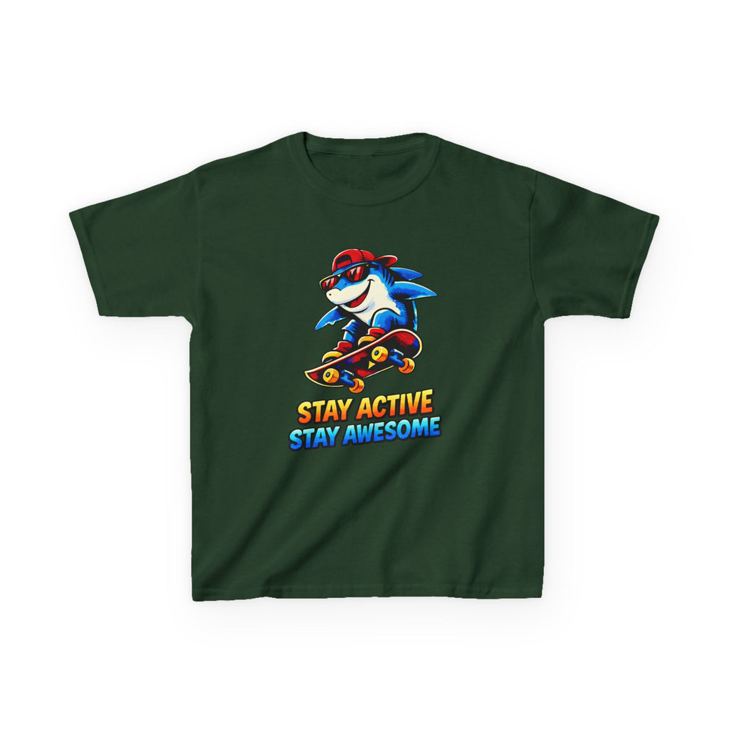 Kids Skateboard Shark T-Shirt – Stay Active Graphic Tee
