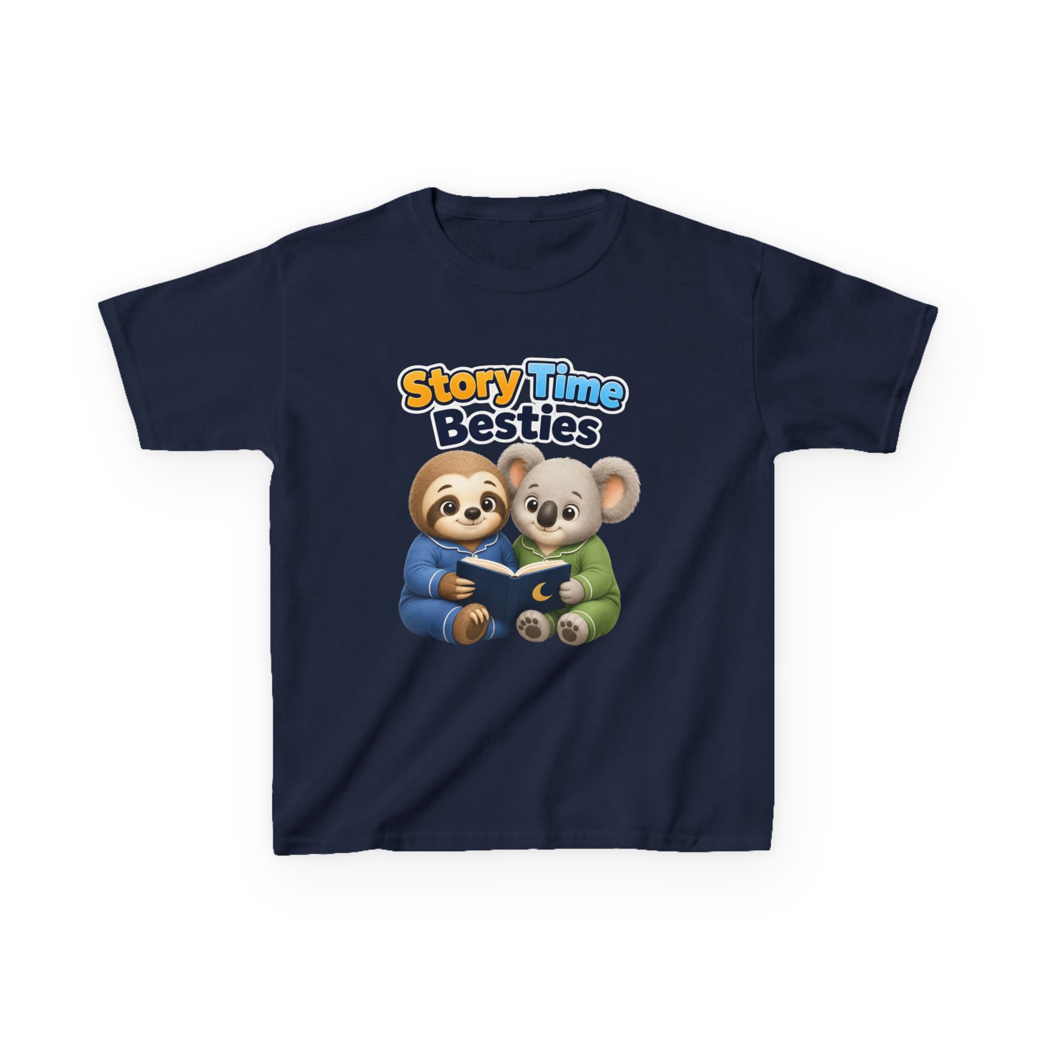 Kids Reading T-Shirt — 'Story Time Besties' Cute Sloth & Koala Graphic Tee