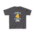 Kids Birthday Gaming T-Shirt — 'Level 4 Ready' Video Game Controller Graphic Tee