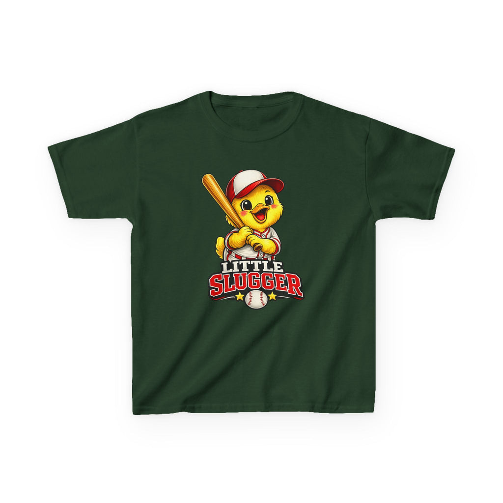 Kids Baseball T-Shirt — 'Little Slugger' Cute Baseball Chick Graphic Tee