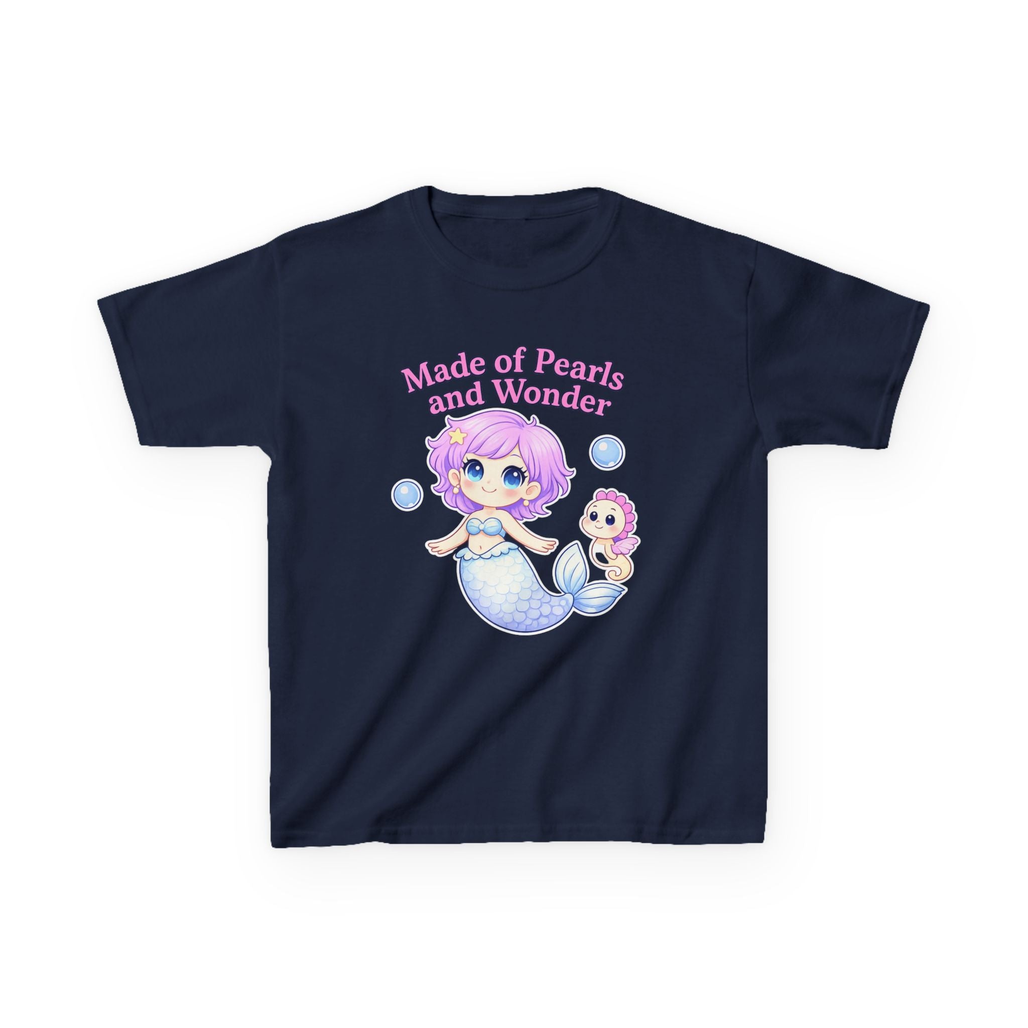 Kids Ocean T-Shirt — 'Make A Splash!' Mermaid & Seahorse Graphic Tee