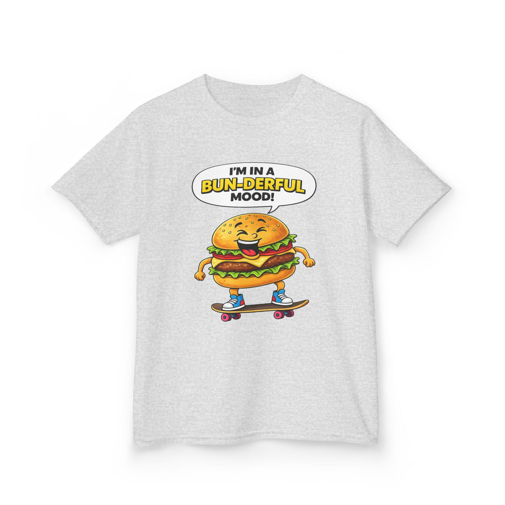 Kids Burger T-Shirt — 'Bun-derful Mood' Skateboard Graphic Tee