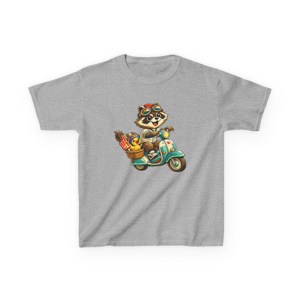 Kids Raccoon T-Shirt – Scooter Rider Graphic Tee