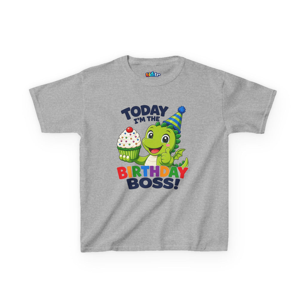 Kidxtr™ Kids Birthday T-Shirt — 'Today I’m the Birthday Boss' Party Turtle Graphic Tee