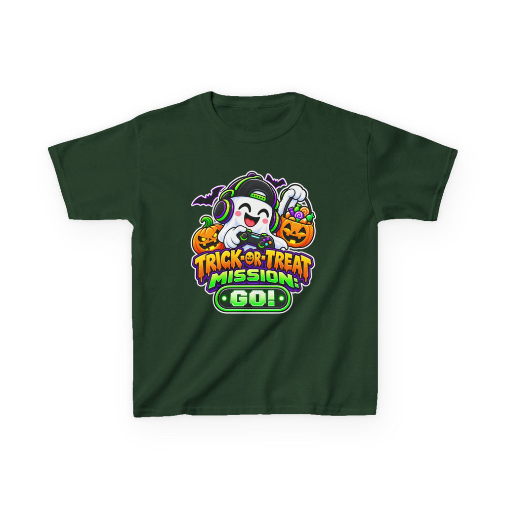 Kidxtr™ Kids Halloween T-Shirt — 'Trick or Treat Mission' Halloween Graphic Tee
