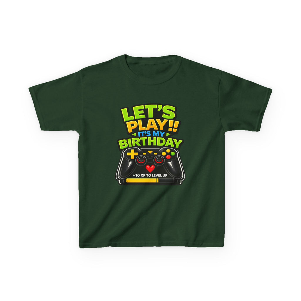 Kids Gaming T-Shirt — 'Let's Play! It's My Birthday' Video Game Controller Graphic Tee