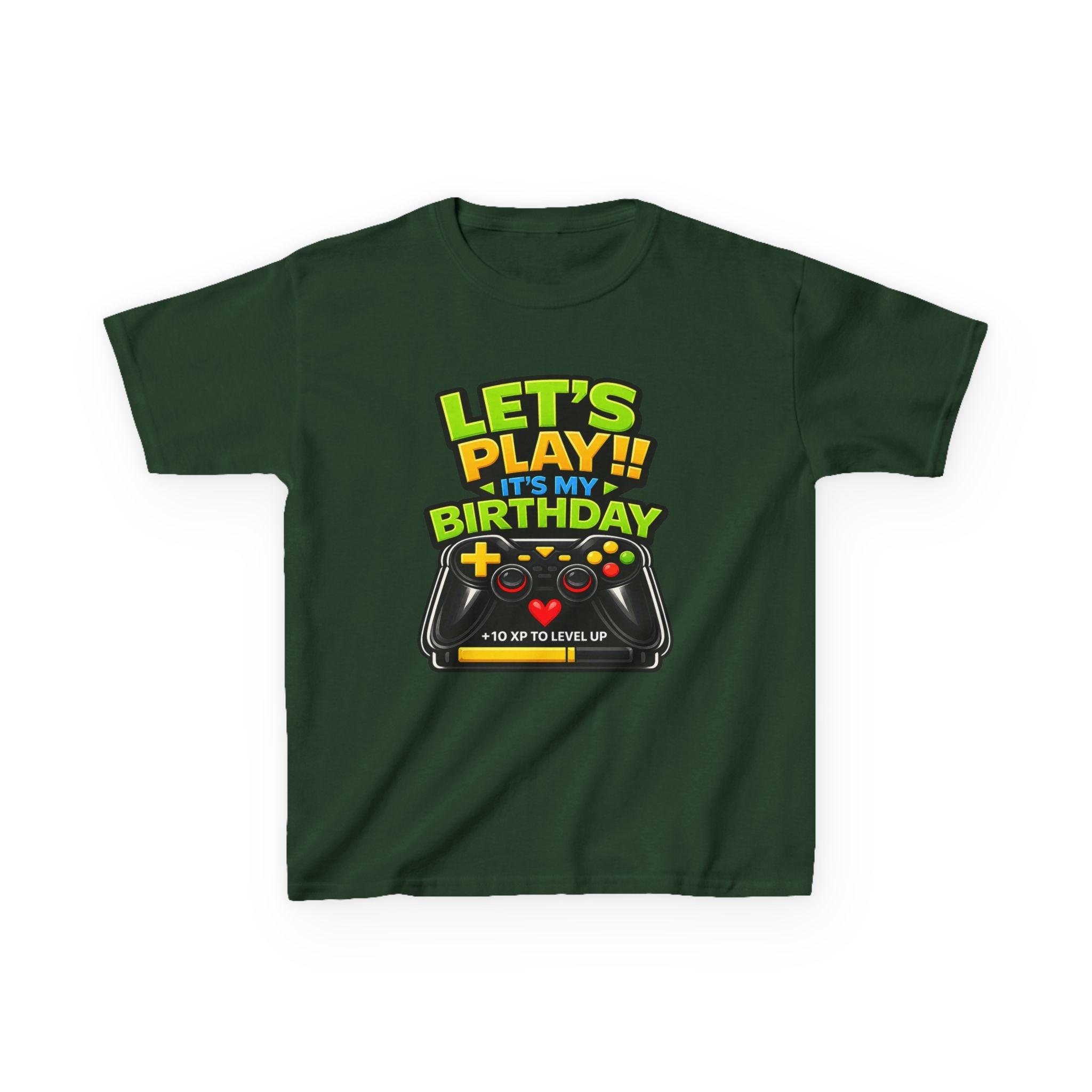 Kids Gaming T-Shirt — 'Let's Play! It's My Birthday' Video Game Controller Graphic Tee
