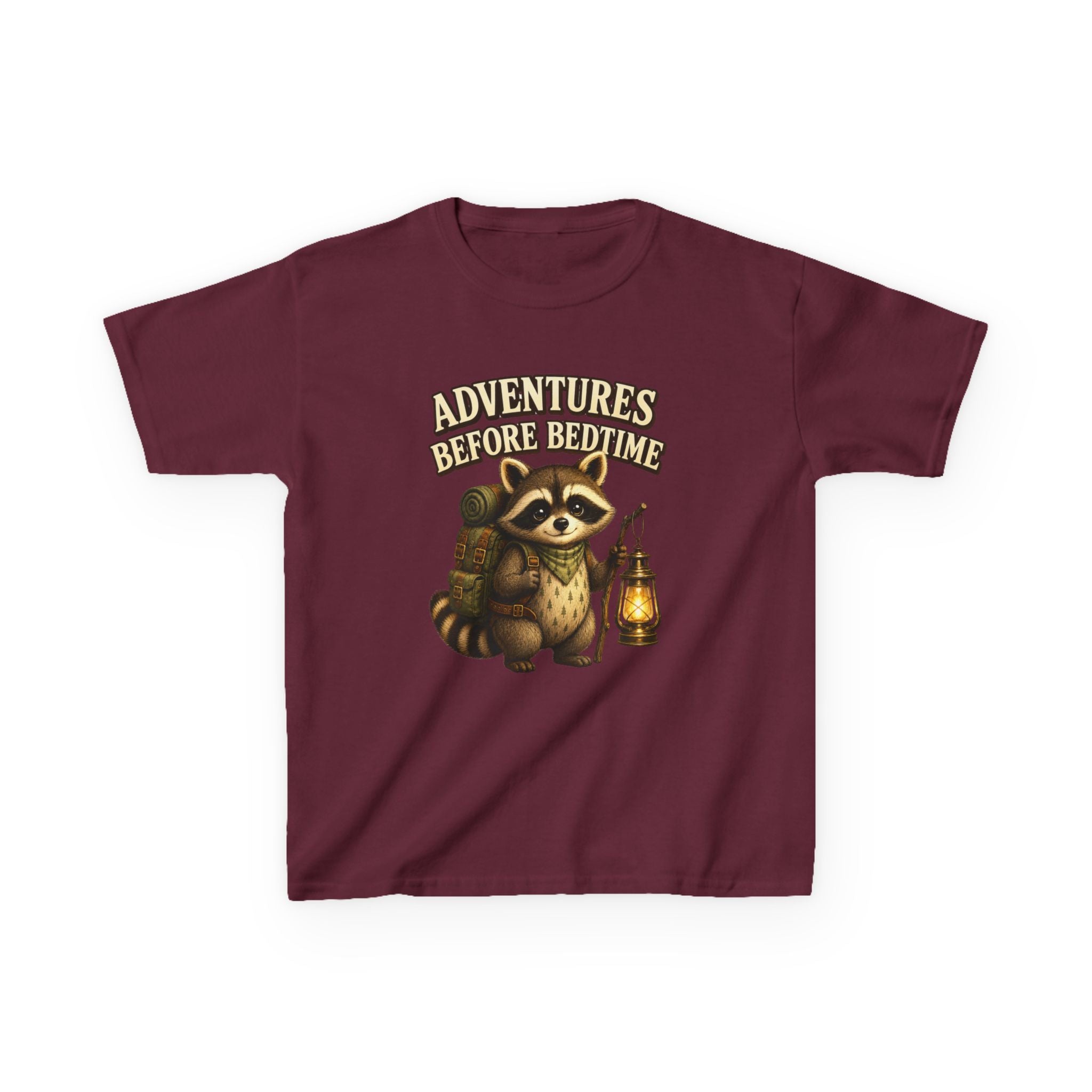 Kids Raccoon T-Shirt — 'Adventures Before Bedtime' Lantern Graphic Tee
