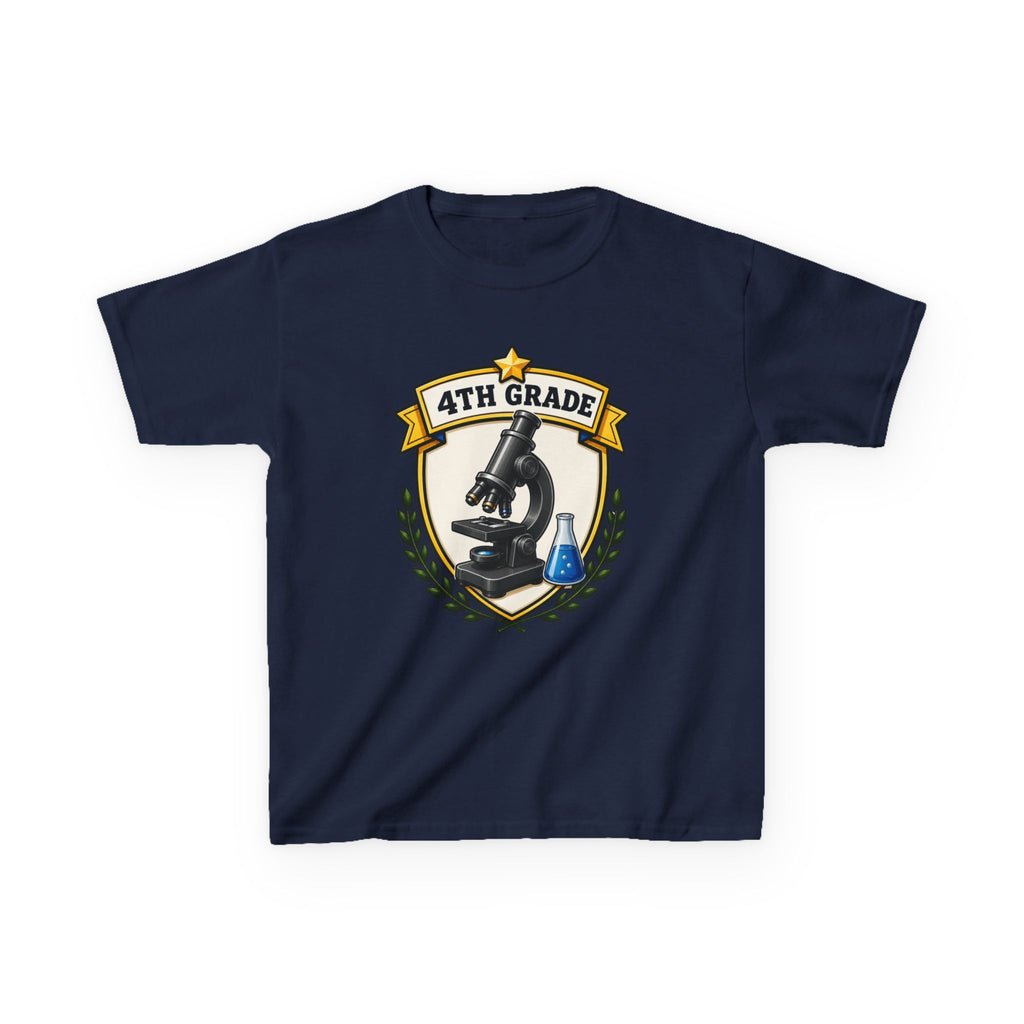 Kids 4th Grade T-Shirt — 'Microscope Science' Back-to-School Graphic Te
