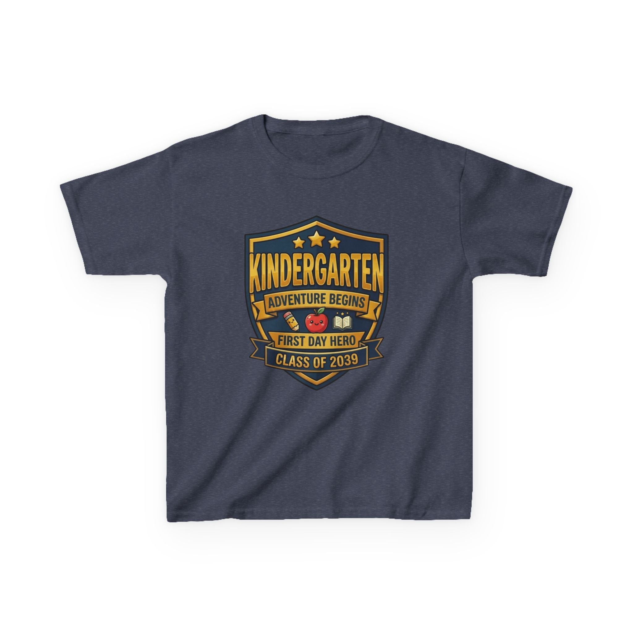 Kids School T-Shirt — 'Adventure Begins' Kindergarten First Day Hero Tee
