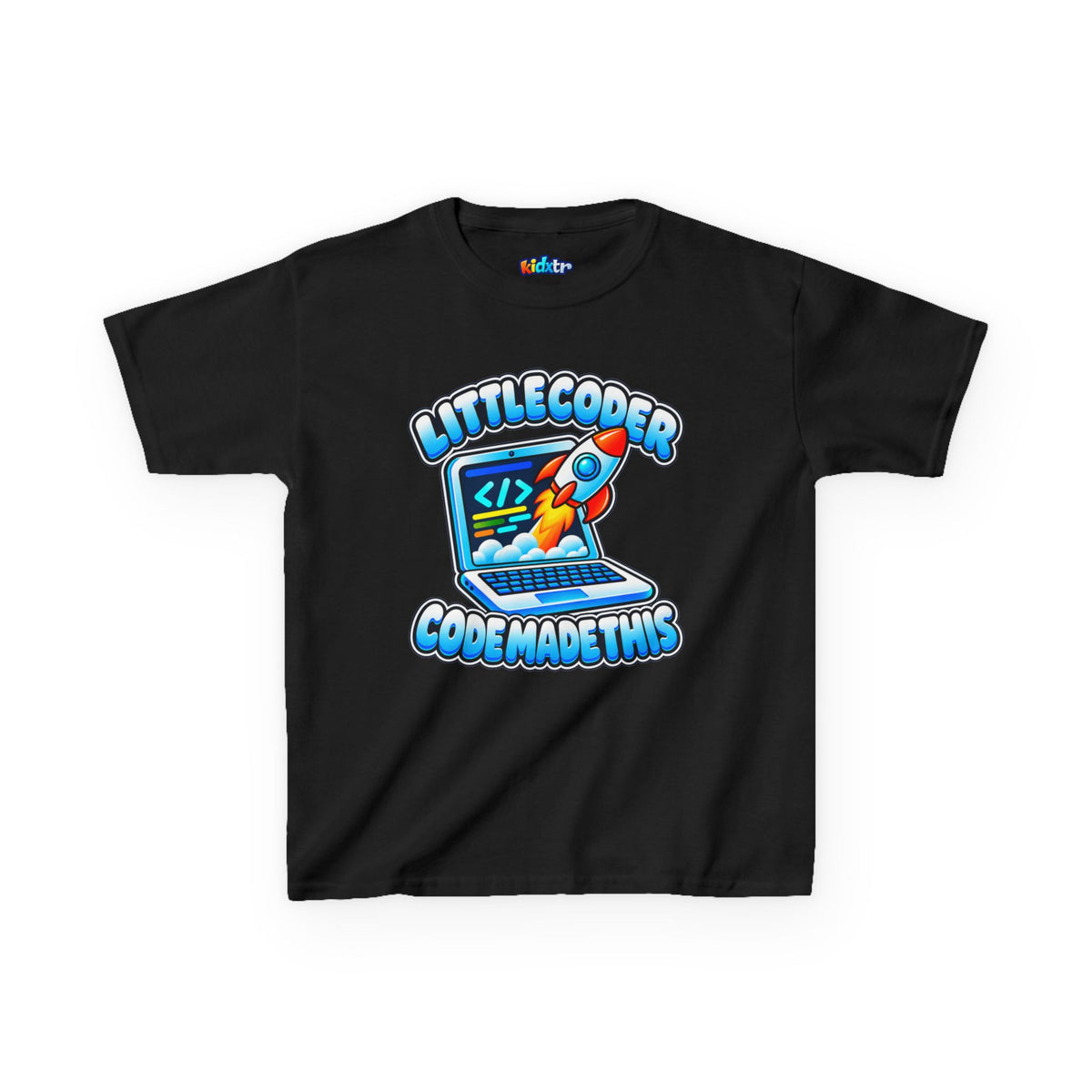 Kidxtr™ Kids Coder T-Shirt — 'Code Made This' Little Coder Tech Graphic Tee