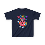 Kids Tee — "Donut Worry, Be Happy" Colorful Cartoon Donut Shirt