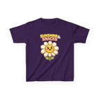 Kids Sunshine T-Shirt — 'Sunshine & Snacks' Smiling Daisy Graphic Tee