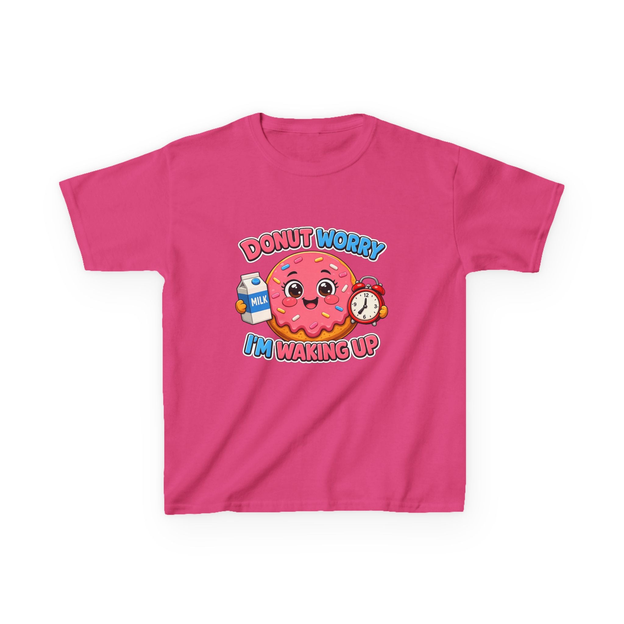Kids Donut T-Shirt — 'Donut Worry' Cute Breakfast Cartoon Graphic Tee