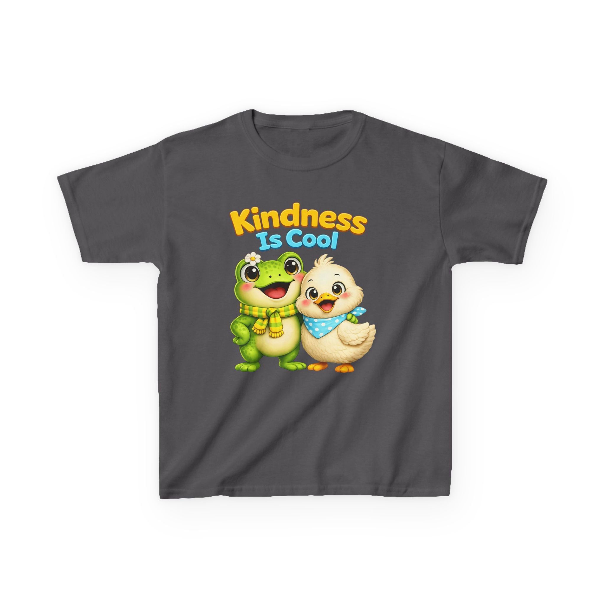 Kids Kindness T-Shirt — 'Kindness Is Cool' Cute Frog & Duck Cartoon Graphic Tee