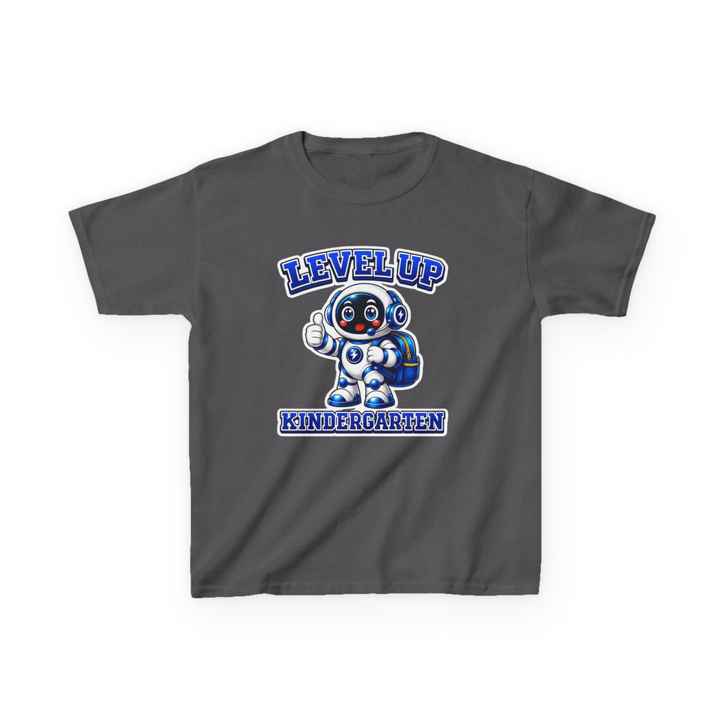 Kids Level Up Kindergarten T-Shirt — 'Level Up Kindergarten' Robot First Day Graphic Tee