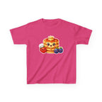 Kids Breakfast T-Shirt — 'Short Stack' Cute Pancake Stack with Smiling Berries Graphic Tee