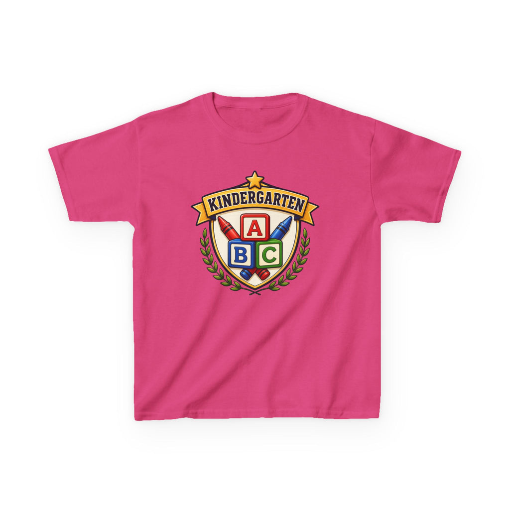 Kids Kindergarten T-Shirt — 'ABC Crest' First Day of School Graphic Tee