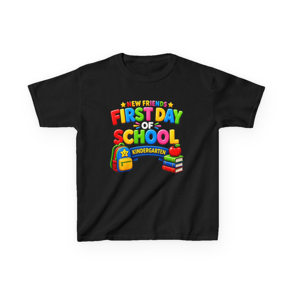 Kids Kindergarten T-Shirt — 'New Friends' First Day of School Graphic Tee