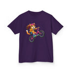 Kids Fox T-Shirt — 'Ride Bold' Cartoon Fox Girl on Bike Graphic Tee