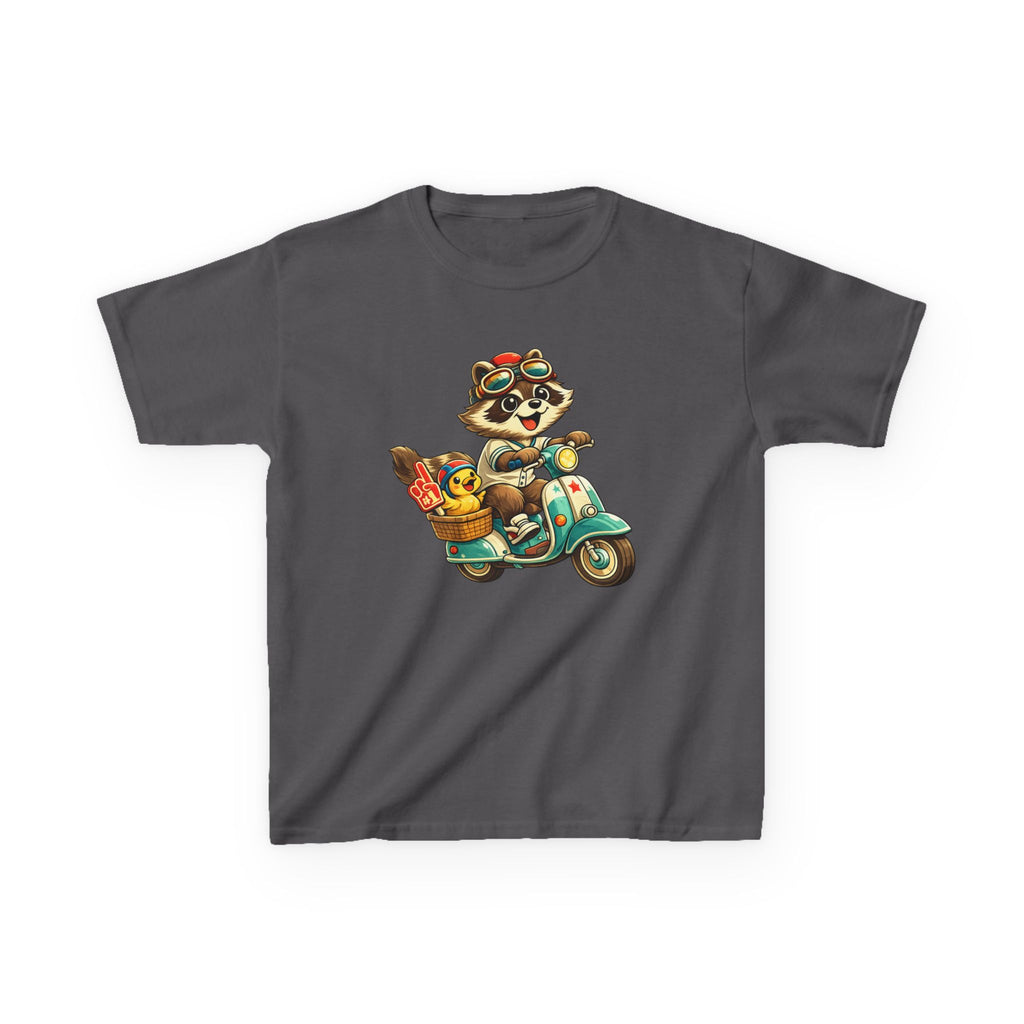 Kids Raccoon T-Shirt – Scooter Rider Graphic Tee