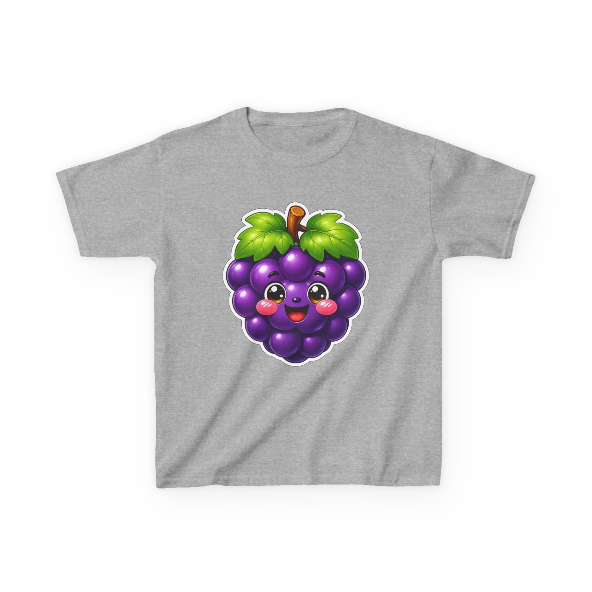 Kids Grape T-Shirt — 'Grape Vibes' Cute Kawaii Happy Grape Cartoon Graphic Tee