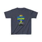 Kids Birthday T-Shirt — 'Birthday Champ' Level 2 Gamer Crown Graphic Tee