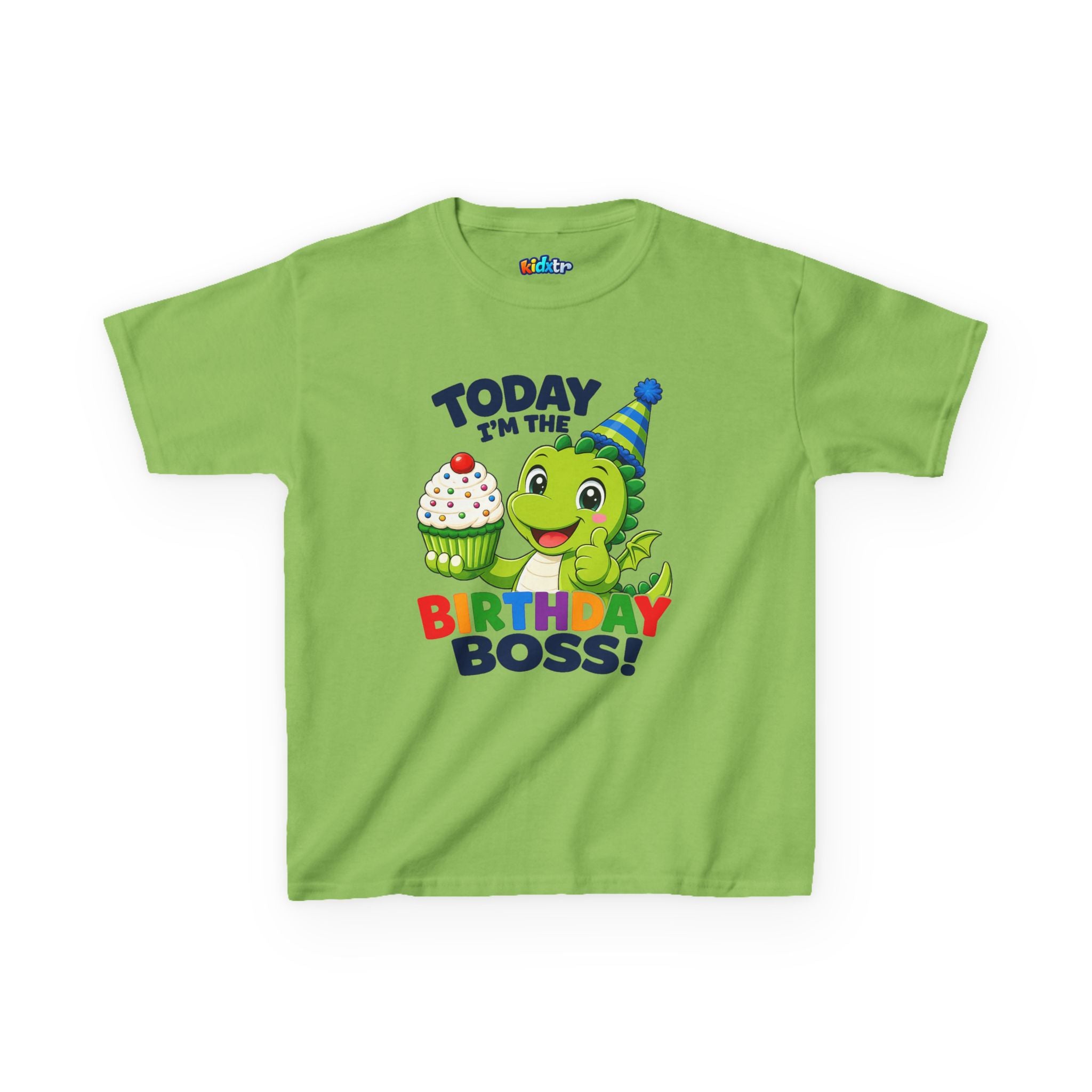 Kidxtr™ Kids Birthday T-Shirt — 'Today I’m the Birthday Boss' Party Turtle Graphic Tee
