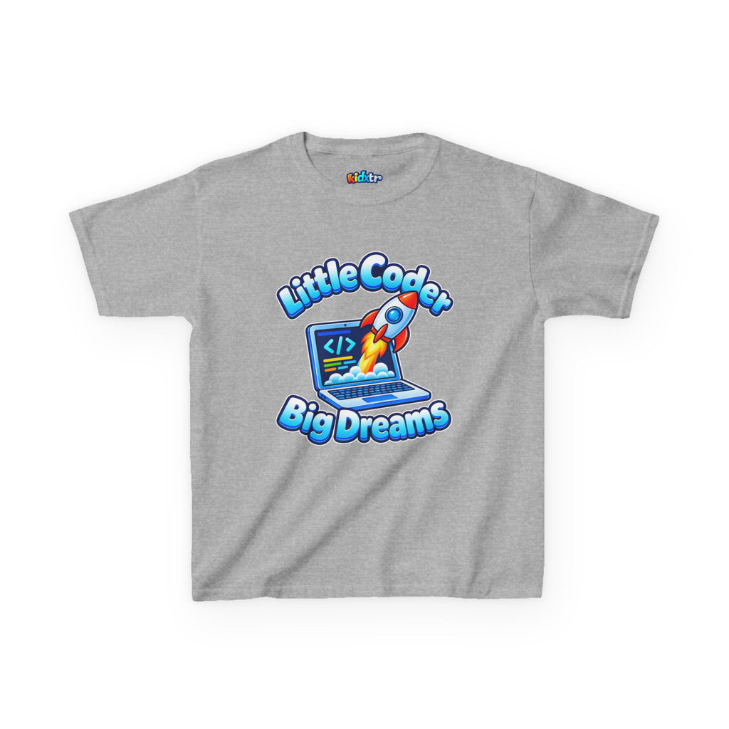 Kidxtr™ Kids Coder T-Shirt — 'Little Coder, Big Dreams' Tech Graphic Tee