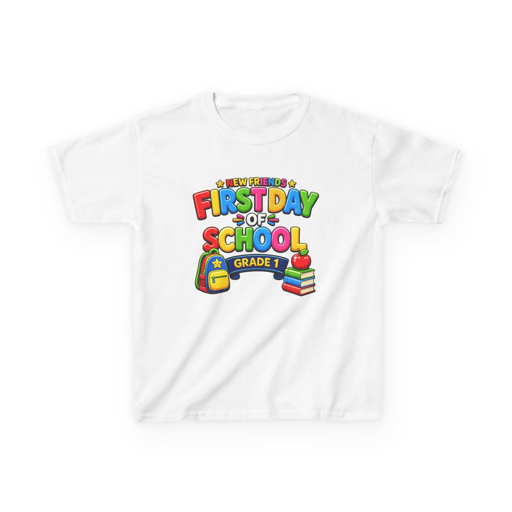 Kids School T-Shirt — 'Grade 1' First Day of School Back-to-School Graphic Tee