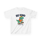 Kids Kindness T-Shirt — 'Be Kind' Skateboarding Dinosaur Graphic Tee