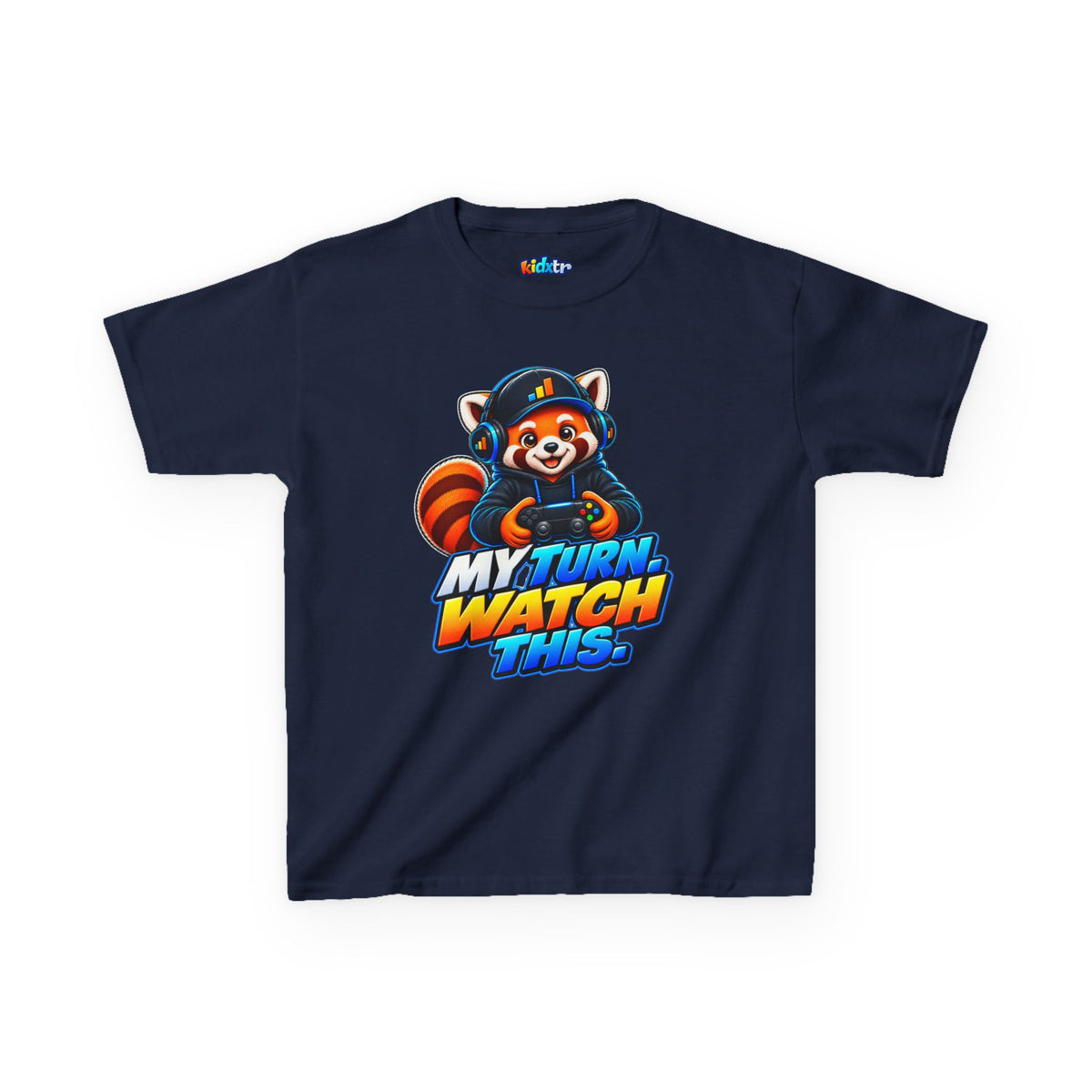 Kidxtr™ Kids Fox T-Shirt — 'My Turn, Watch This' Gaming Fox Graphic Tee