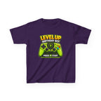 Kids Video Game T-Shirt — 'Level Up Birthday Boy' Game Controller Graphic Tee