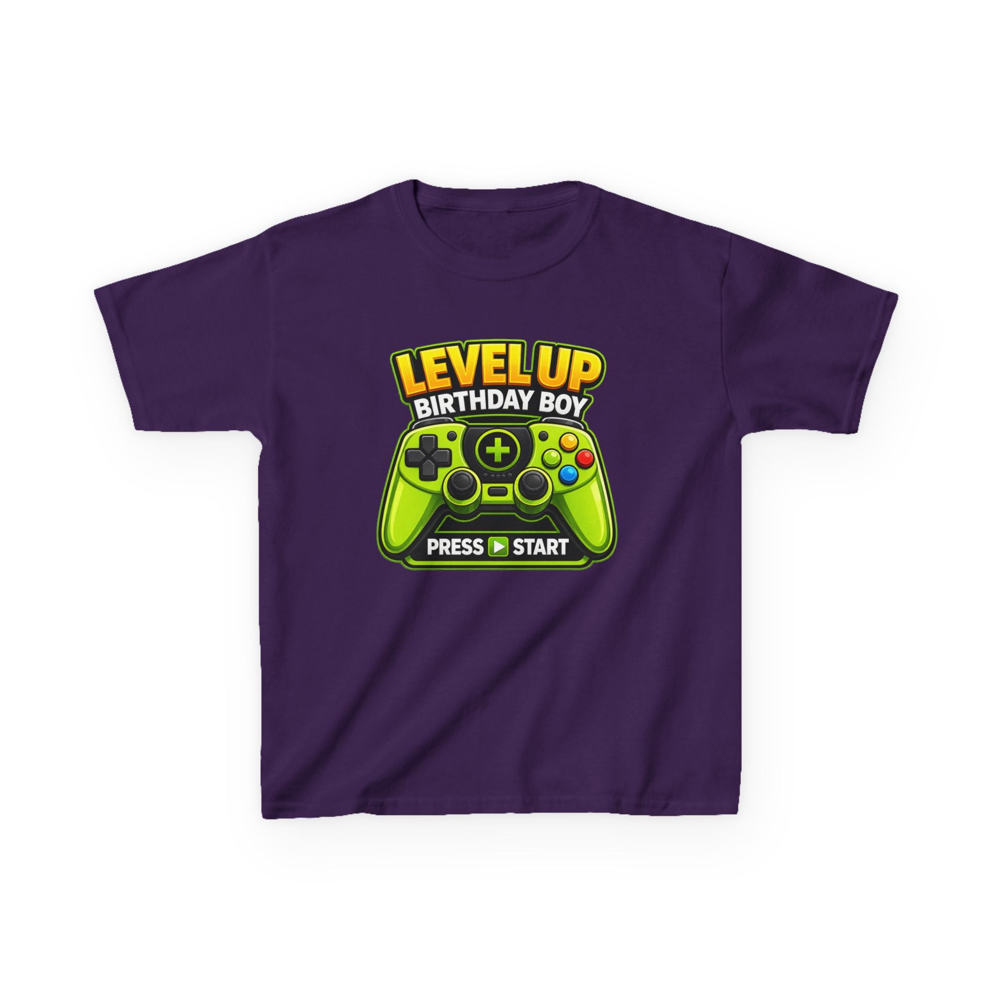 Kids Video Game T-Shirt — 'Level Up Birthday Boy' Game Controller Graphic Tee