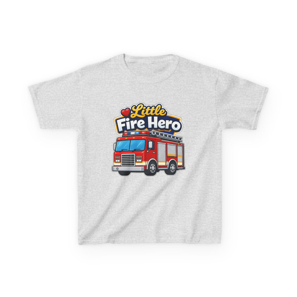 Kids Firefighter T-Shirt — 'Little Fire Hero' Firetruck Graphic Tee