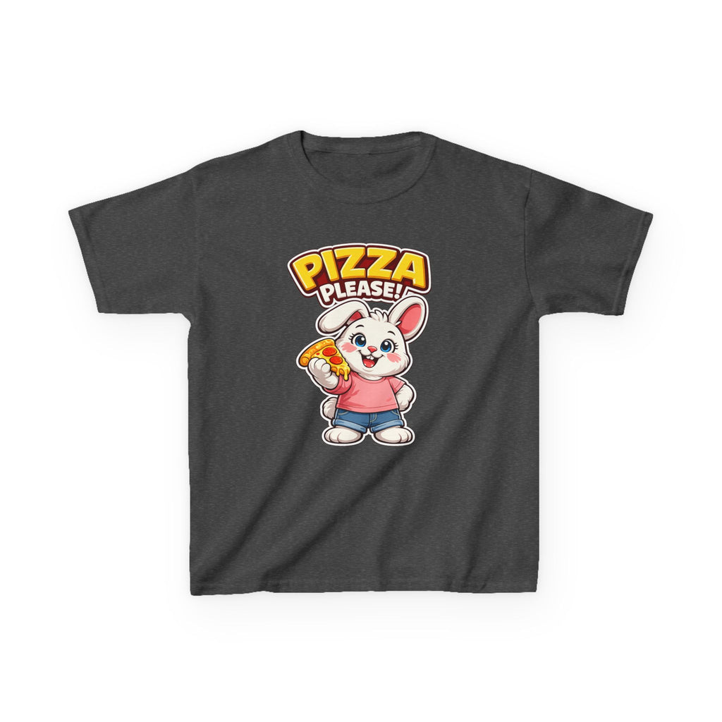 Kids Bunny T-Shirt — 'Pizza Please!' Cartoon Graphic Tee
