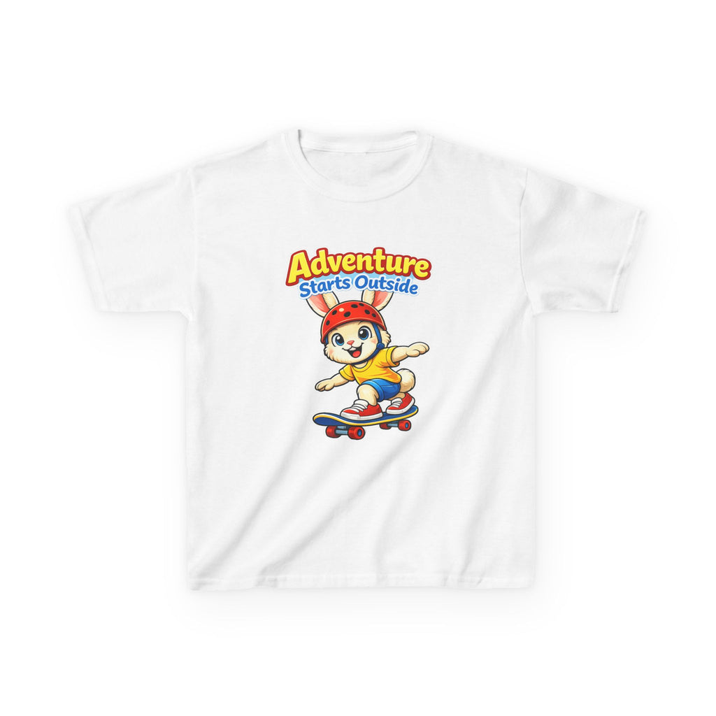 Kids Rabbit T-Shirt — 'Skate or Hop' Skateboarding Rabbit Graphic Tee