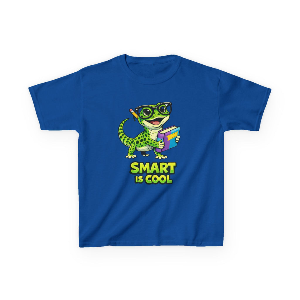 Kids Gecko T-Shirt — 'Smart Is Cool' Cartoon Gecko Graphic Tee