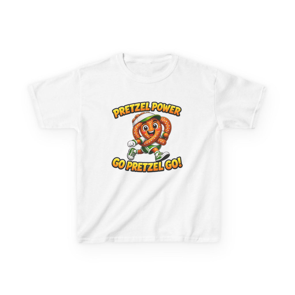 Kids Pretzel T-Shirt — 'Pretzel Power' Go Pretzel Go Cute Snack Mascot Graphic Tee