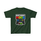 Kids Birthday T-Shirt — 'Birthday Mode On' Video Game Controller Graphic Tee