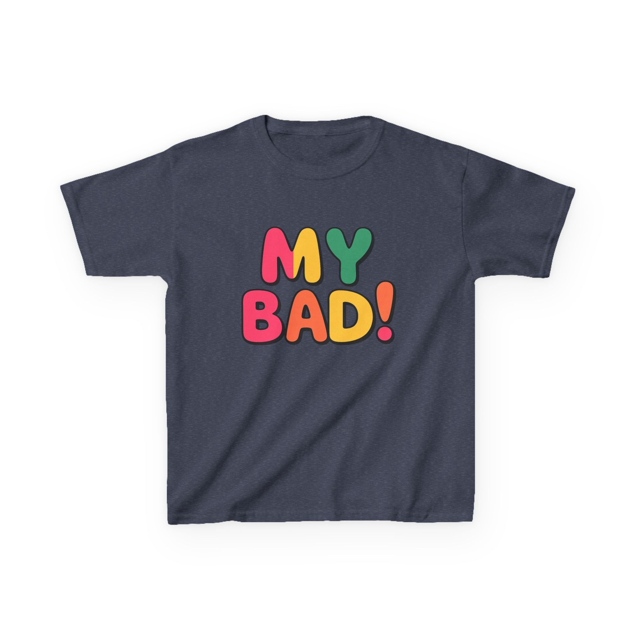Kids Funny T-Shirt — 'My Bad!' Colorful Retro Graphic Tee