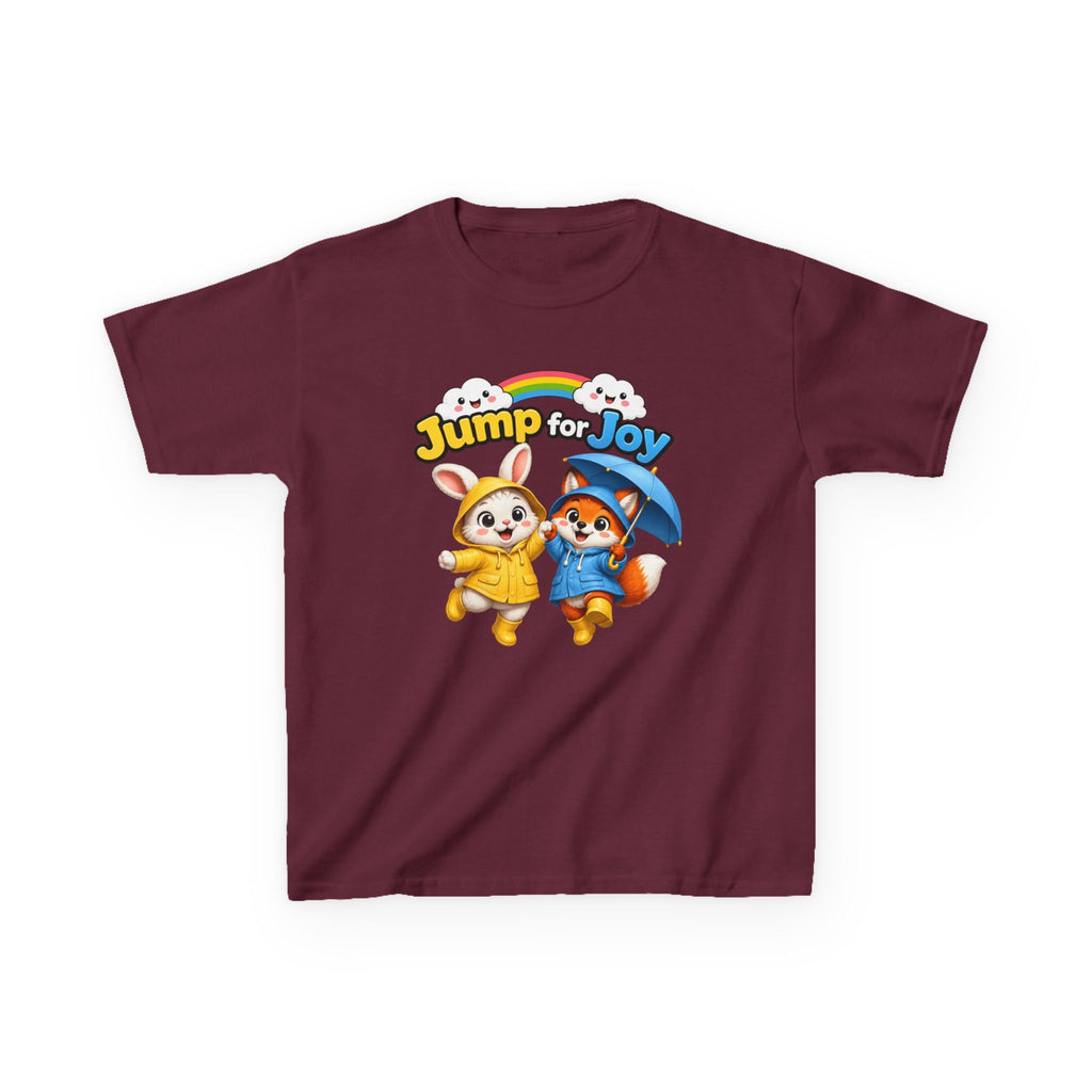 Kids Raincoat Animals T-Shirt — 'Jump for Joy' Cute Rainbow Graphic Tee