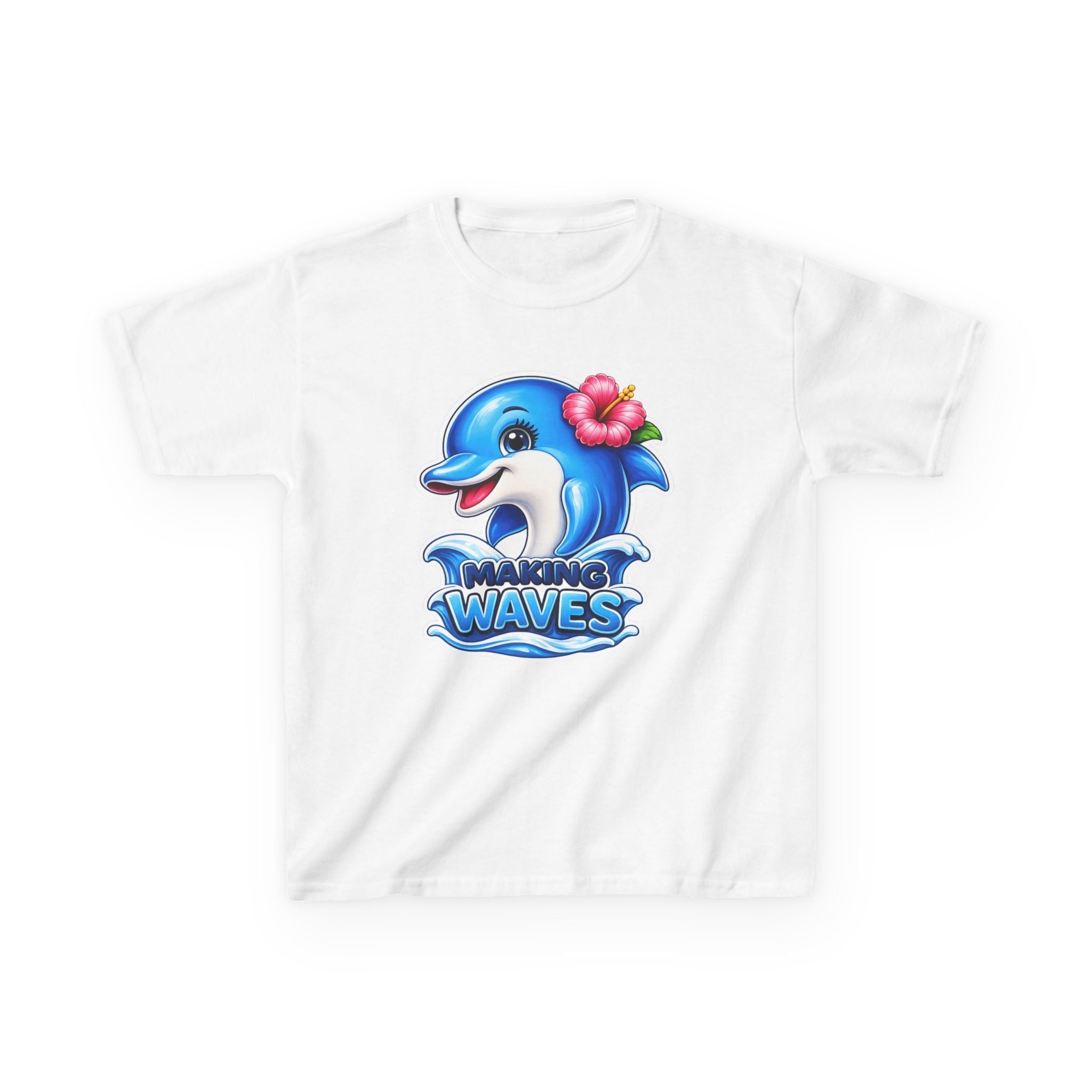 Kids Dolphin T-Shirt — 'Making Waves' Cute Tropical Dolphin Graphic Tee