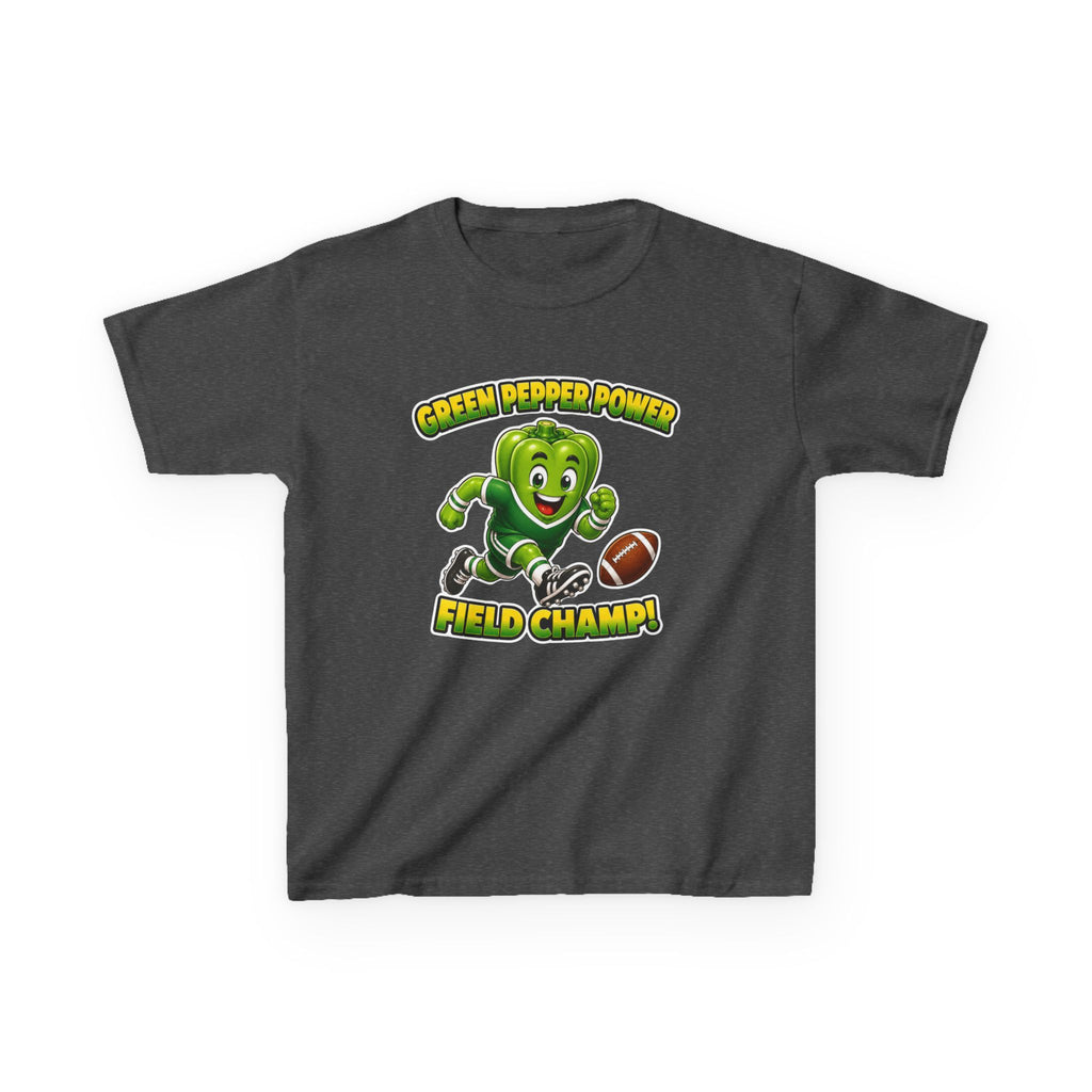 Kids Football T-Shirt — 'Green Pepper Power' Field Champ Graphic Tee