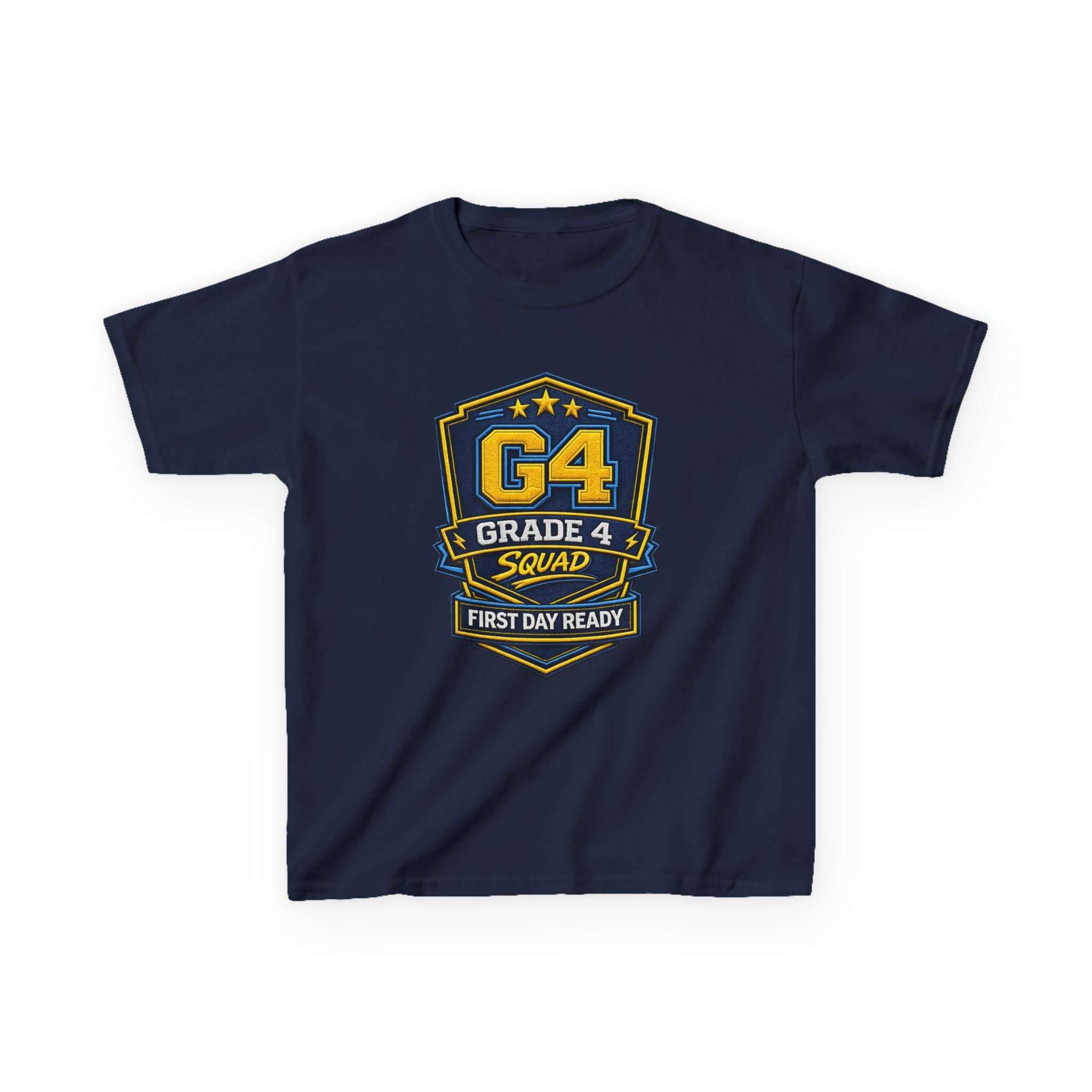 Grade 4 Squad Kids T‑Shirt — “G4 Grade 4 Squad / First Day Ready” Back-to-School Tee