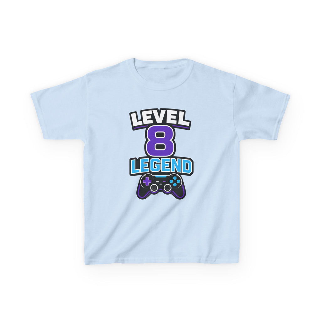 Kids Gaming T-Shirt — 'Level 8 Legend' Gamer Graphic Tee