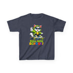 Kids Skateboard Cat T-Shirt — 'Roll Into School' Back-to-School Graphic Tee